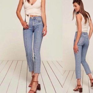 Reformation seamed jeans